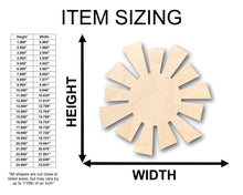 Load image into Gallery viewer, Unfinished Wood Sun Shape - Craft - up to 36&quot; DIY
