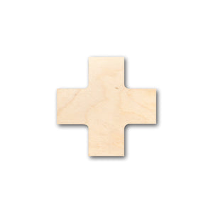 Unfinished Wood Swiss Cross Shape - Craft - up to 36" DIY