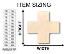 Load image into Gallery viewer, Unfinished Wood Swiss Cross Shape - Craft - up to 36&quot; DIY
