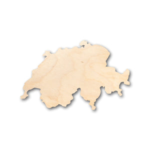 Unfinished Wood Switzerland Country Shape - Craft - up to 36" DIY