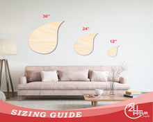 Load image into Gallery viewer, Unfinished Wood Rain Drop Silhouette - Weather Craft - up to 36&quot; DIY
