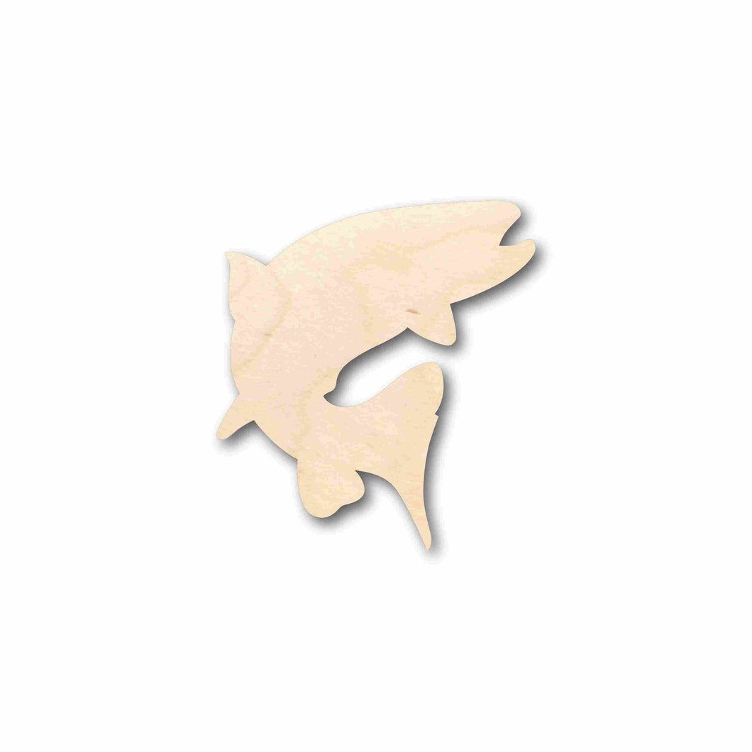 Unfinished Wood Trout Salmon Fish Silhouette - Craft- up to 24