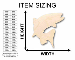 Unfinished Wood Trout Salmon Fish Silhouette - Craft- up to 24" DIY