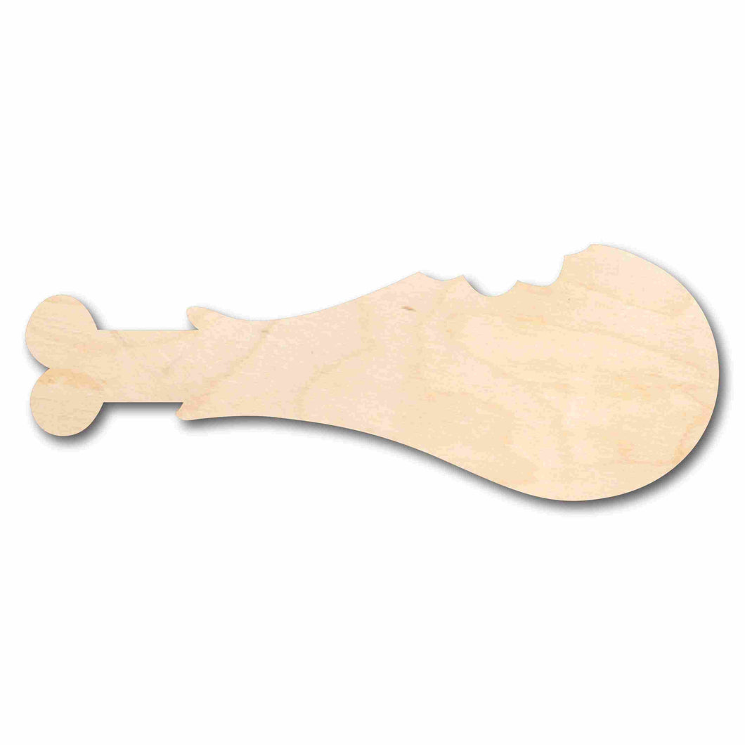Unfinished Wood Turkey Leg with Bite Silhouette - Craft- up to 24