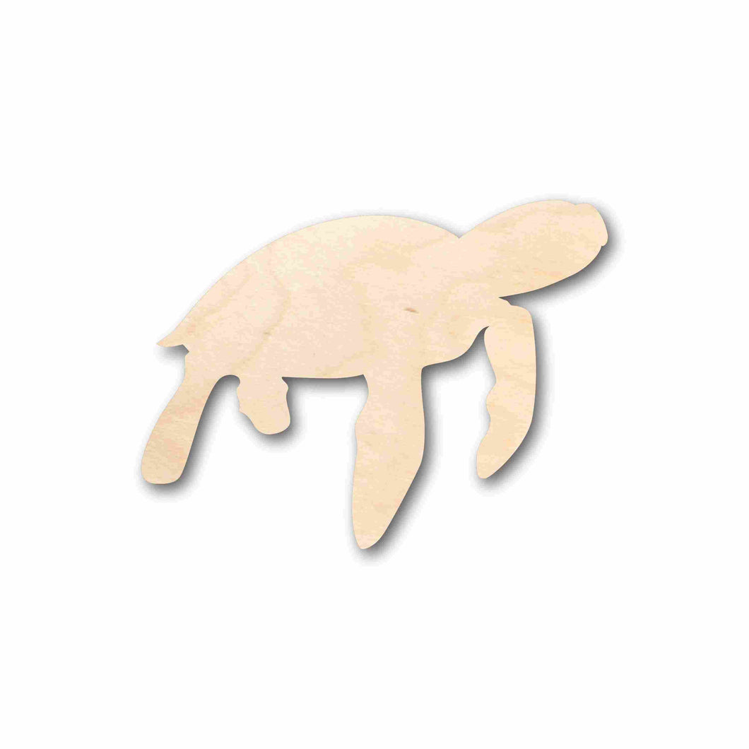 Unfinished Wood Turtle Marine Sea Life Silhouette - Craft- up to 24
