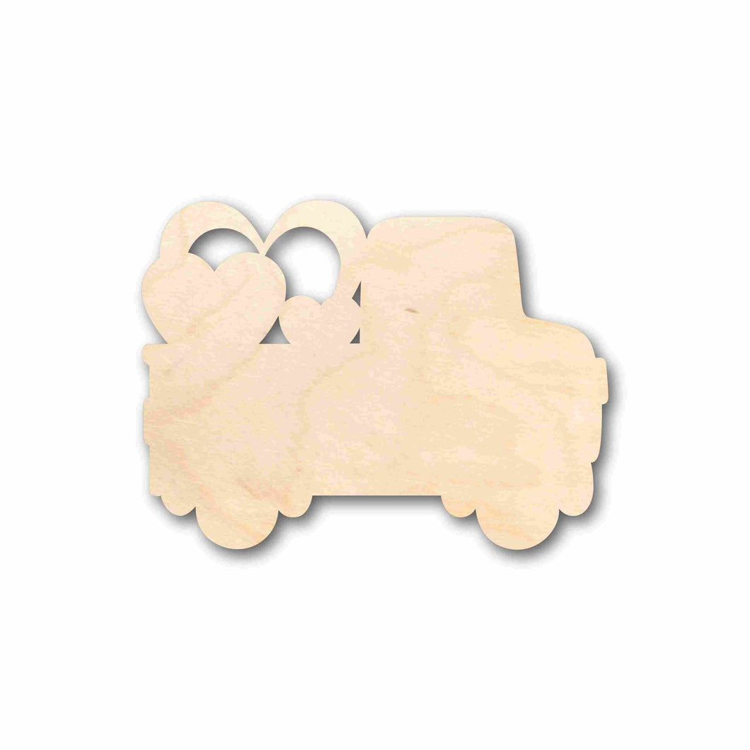 Unfinished Wood Valentine Truck Silhouette - Craft- up to 24