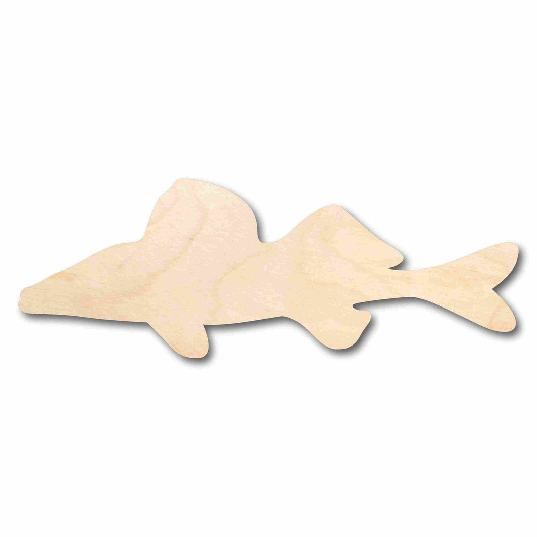 Unfinished Wood Walleye Fish Silhouette - Craft- up to 24