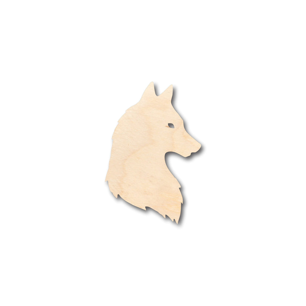 Unfinished Wood Wolf Head Side Silhouette Shape - Craft - up to 36