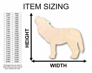 Unfinished Wood Wolf Silhouette - Craft- up to 24" DIY