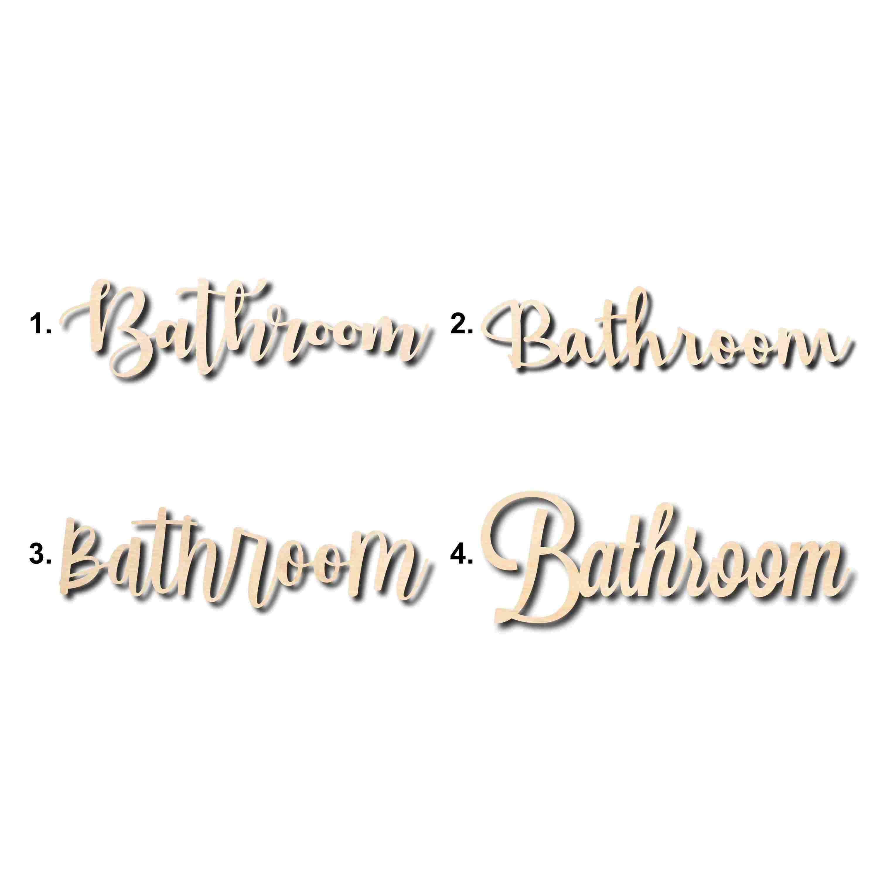 Bathroom Sign Unfinished Wood Cutout Home Decor DIY