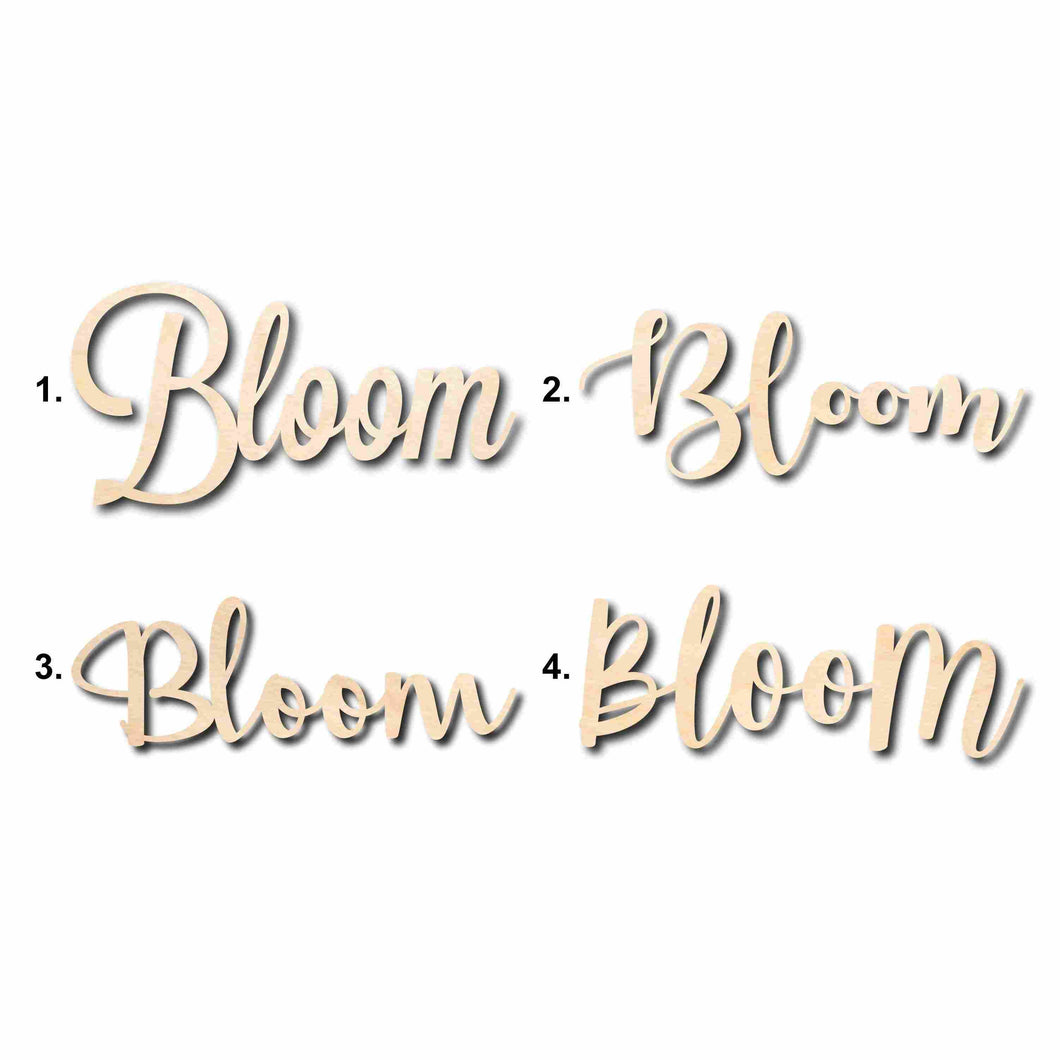 Bloom Sign Unfinished Wood Cutout Home Decor DIY