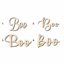 Load image into Gallery viewer, Boo Sign Unfinished Wood Cutout Home Decor DIY
