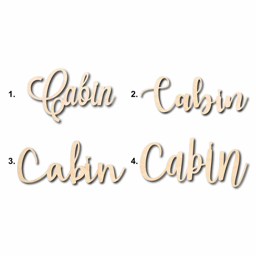 Cabin Sign Unfinished Wood Cutout Home Decor DIY