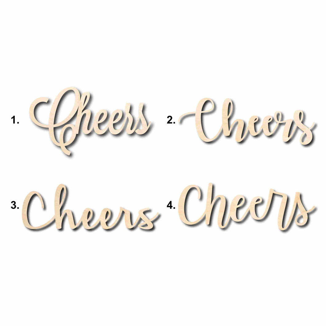 Cheers Sign Unfinished Wood Cutout Home Decor DIY