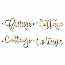Load image into Gallery viewer, Cottage Sign Unfinished Wood Cutout Home Decor DIY
