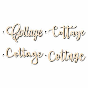 Cottage Sign Unfinished Wood Cutout Home Decor DIY