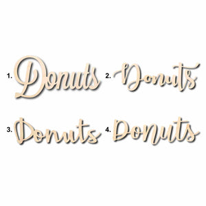 Donuts Sign Unfinished Wood Cutout Home Decor DIY