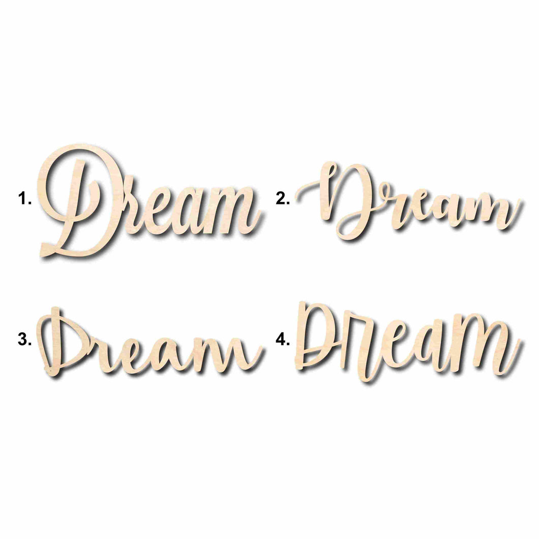 Dream Sign Unfinished Wood Cutout Home Decor DIY