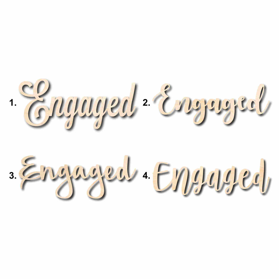 Engaged Sign Unfinished Wood Cutout Home Decor DIY