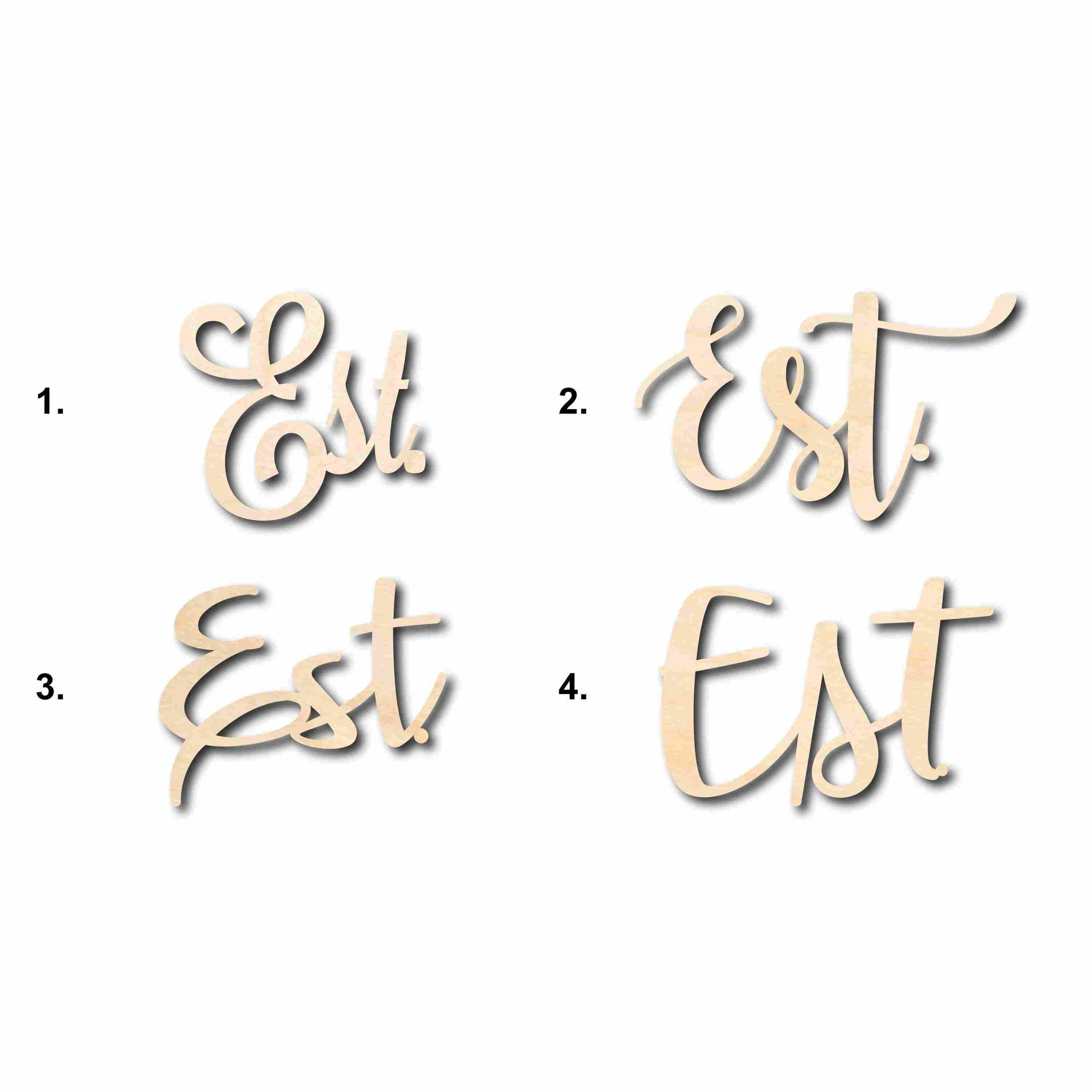 Est. Sign Unfinished Wood Cutout Home Decor DIY