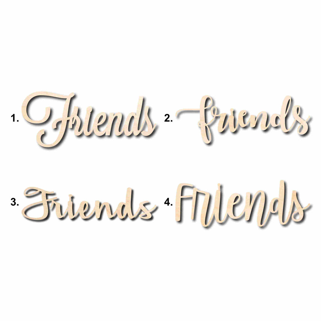 Friends Sign Unfinished Wood Cutout Home Decor DIY