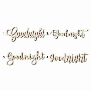 Goodnight Sign Unfinished Wood Cutout Home Decor DIY