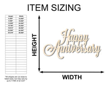 Load image into Gallery viewer, Unfinished Wood Happy Anniversary Shape - Word Anniversary Craft - up to 36&quot;
