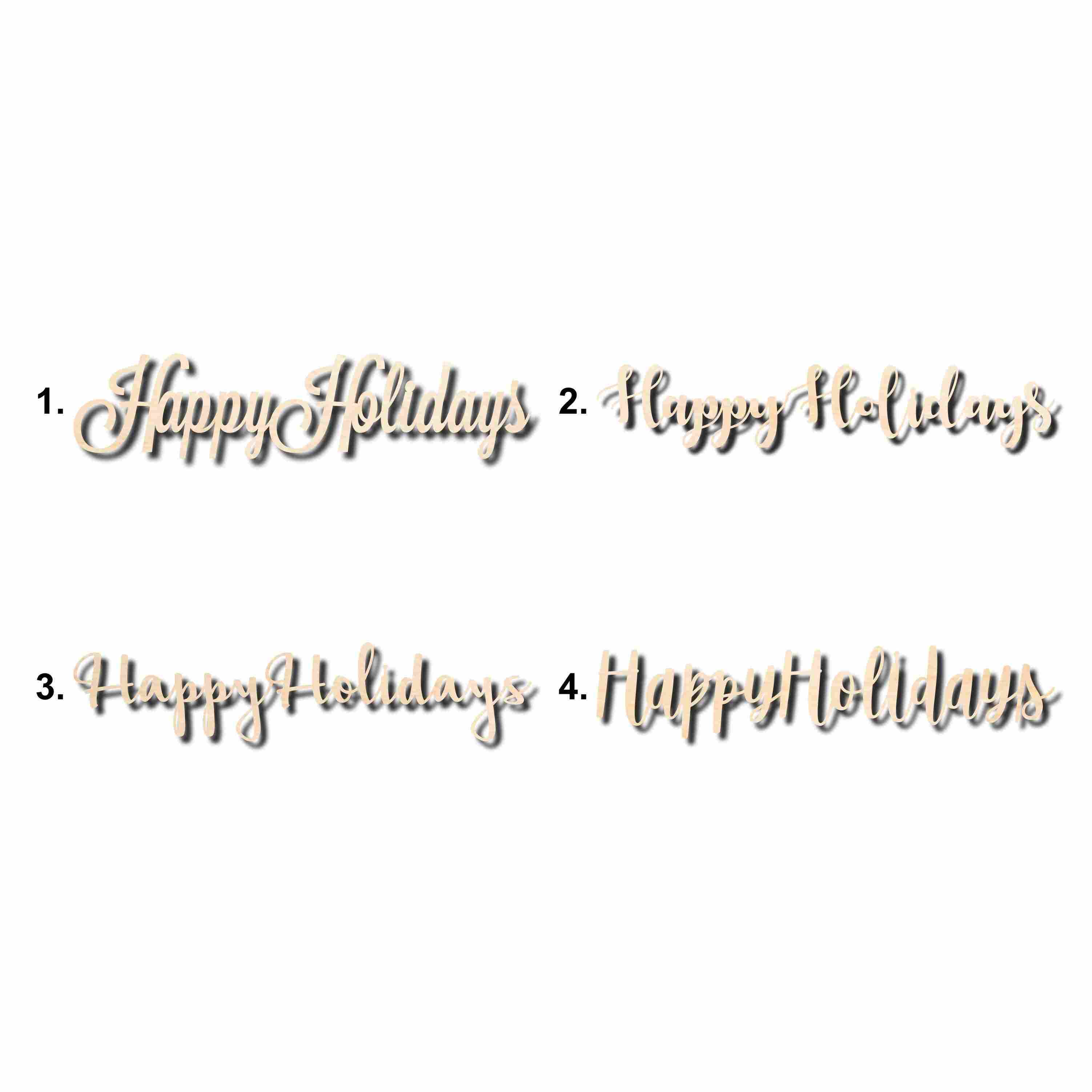 Happy Holidays Sign Unfinished Wood Cutout Home Decor DIY
