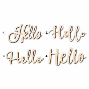 Hello Sign Unfinished Wood Cutout Home Decor DIY
