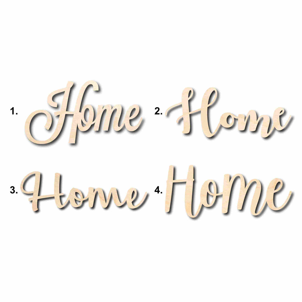 Home Sign Unfinished Wood Cutout Home Decor DIY
