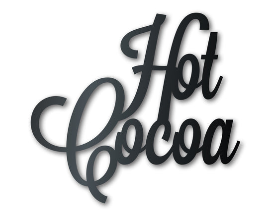 Metal Hot Cocoa Wall Art - Metal Word Craft - 14 Color Options