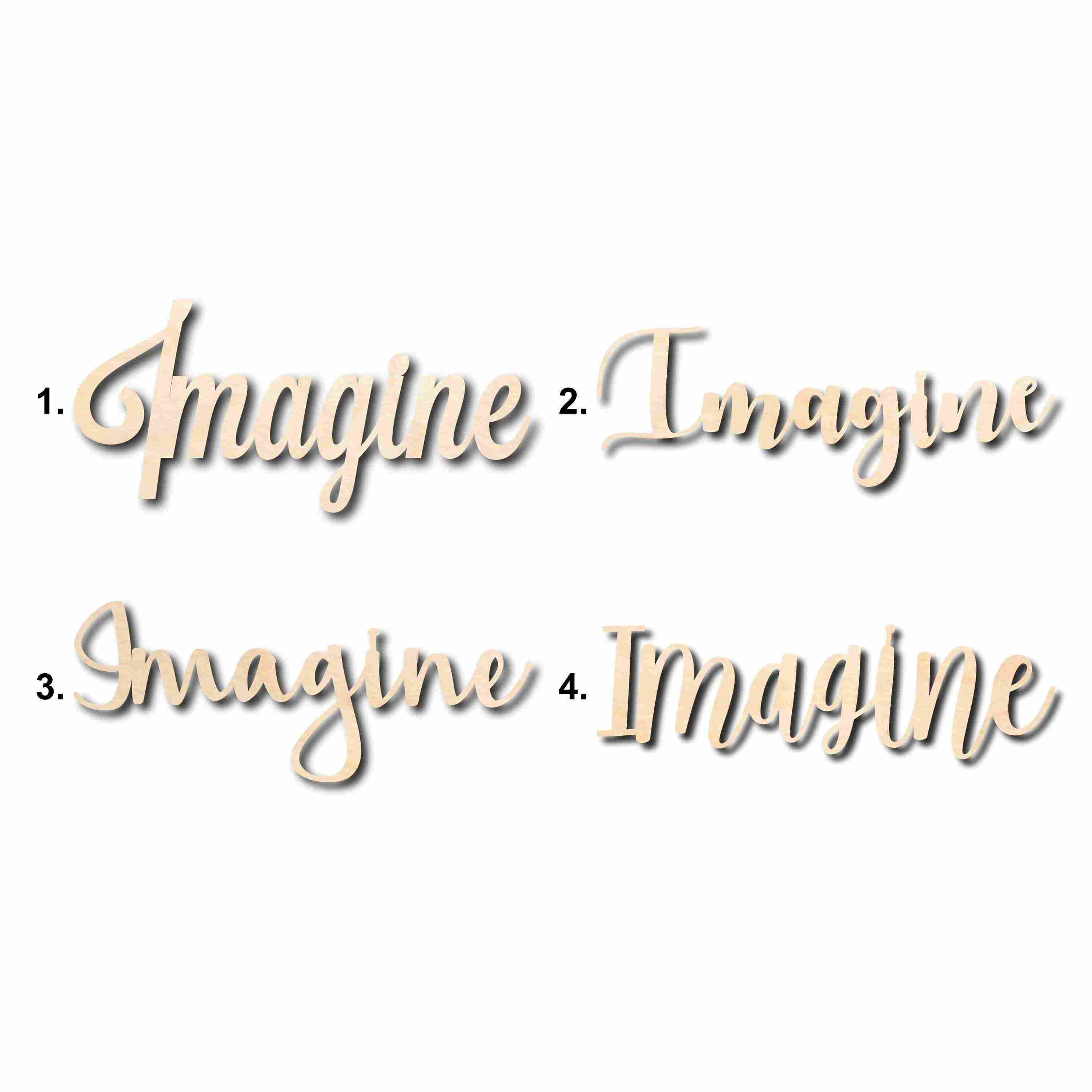 Imagine Sign Unfinished Wood Cutout Home Decor DIY