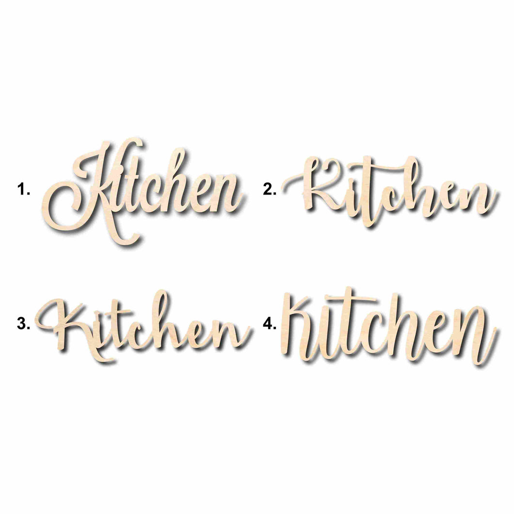 Kitchen Sign Unfinished Wood Cutout Home Decor DIY