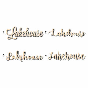 Lakehouse Sign Unfinished Wood Cutout Home Decor DIY