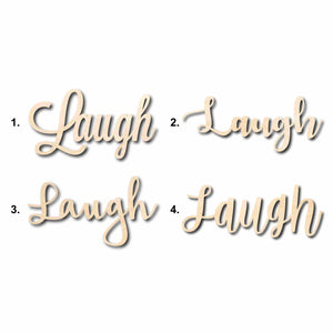 Laugh Sign Unfinished Wood Cutout Home Decor DIY