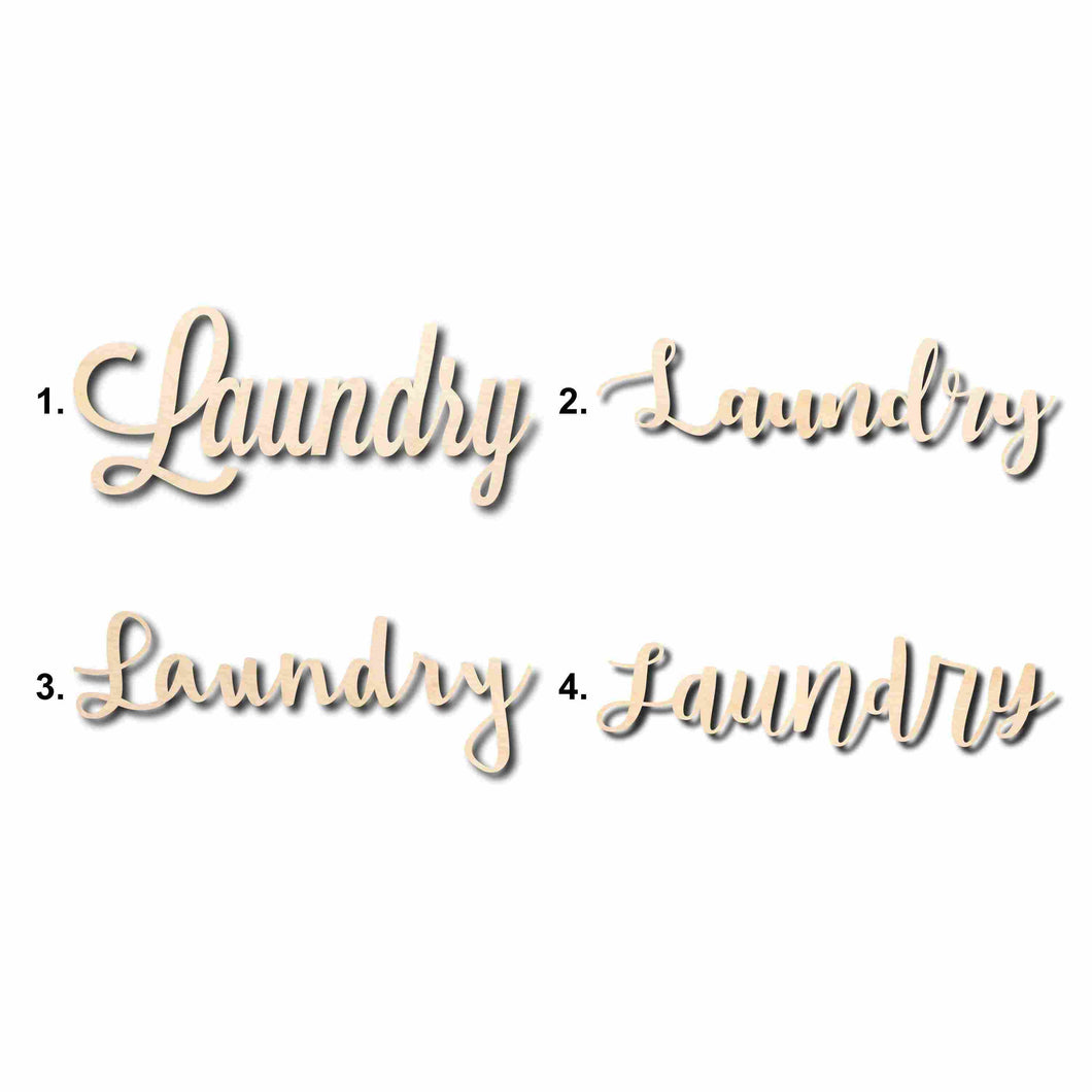 Laundry Sign Unfinished Wood Cutout Home Decor DIY