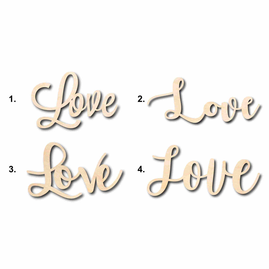 Love Sign Unfinished Wood Cutout Home Decor DIY