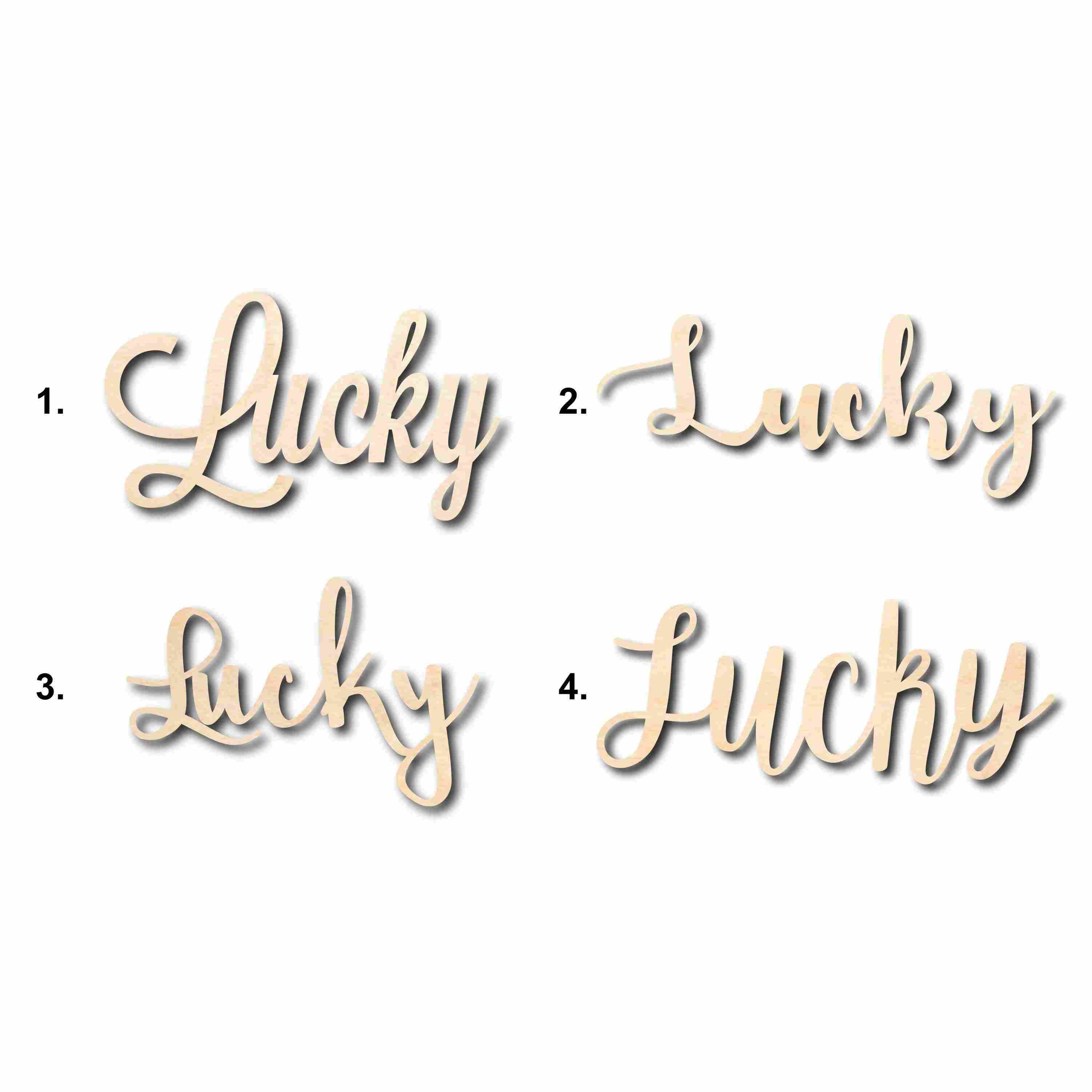 Lucky Sign Unfinished Wood Cutout Home Decor DIY