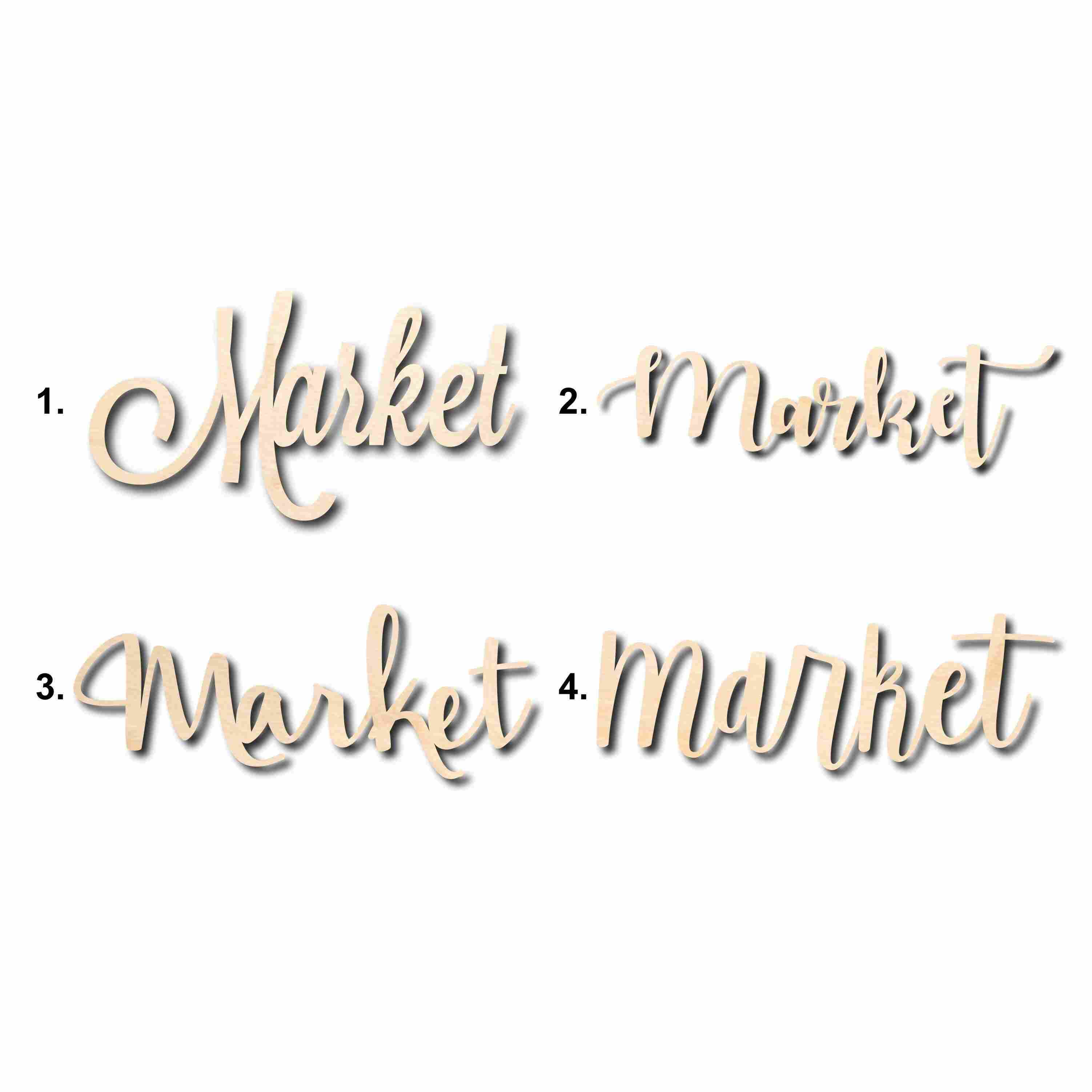 Market Sign Unfinished Wood Cutout Home Decor DIY