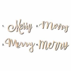 Merry Sign Unfinished Wood Cutout Home Decor DIY