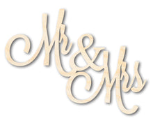 Load image into Gallery viewer, Unfinished Wood Mr Mrs Shape - DIY Wedding Craft - up to 36&quot;
