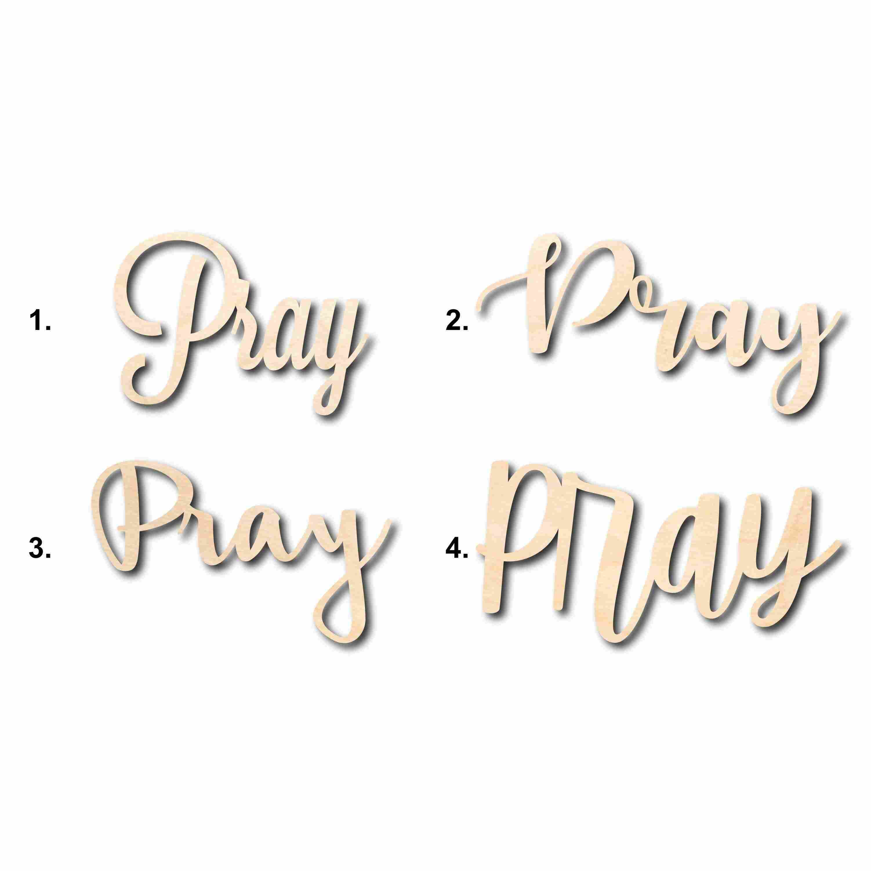 Pray Sign Unfinished Wood Cutout Home Decor DIY