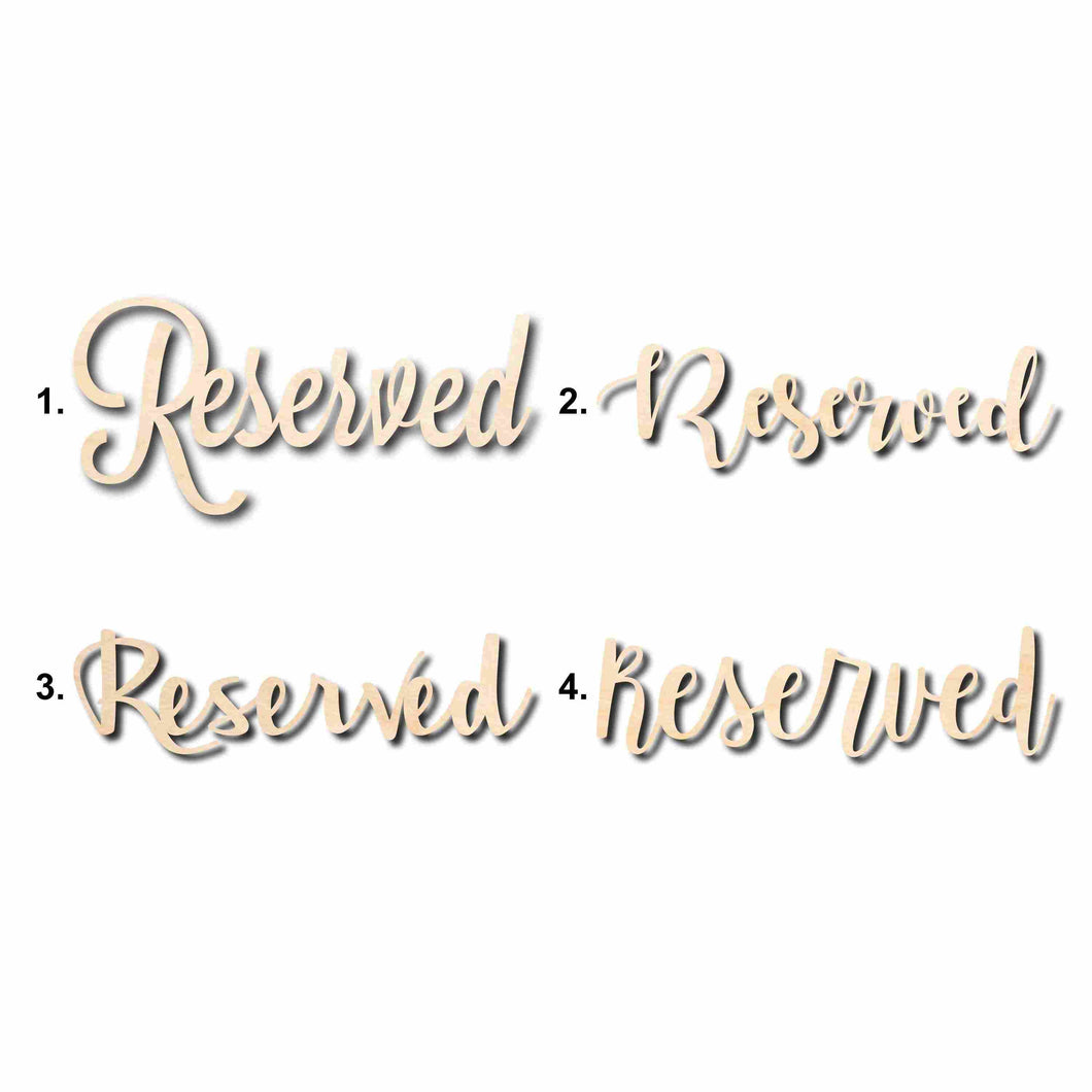 Reserved Sign Unfinished Wood Cutout Home Decor DIY