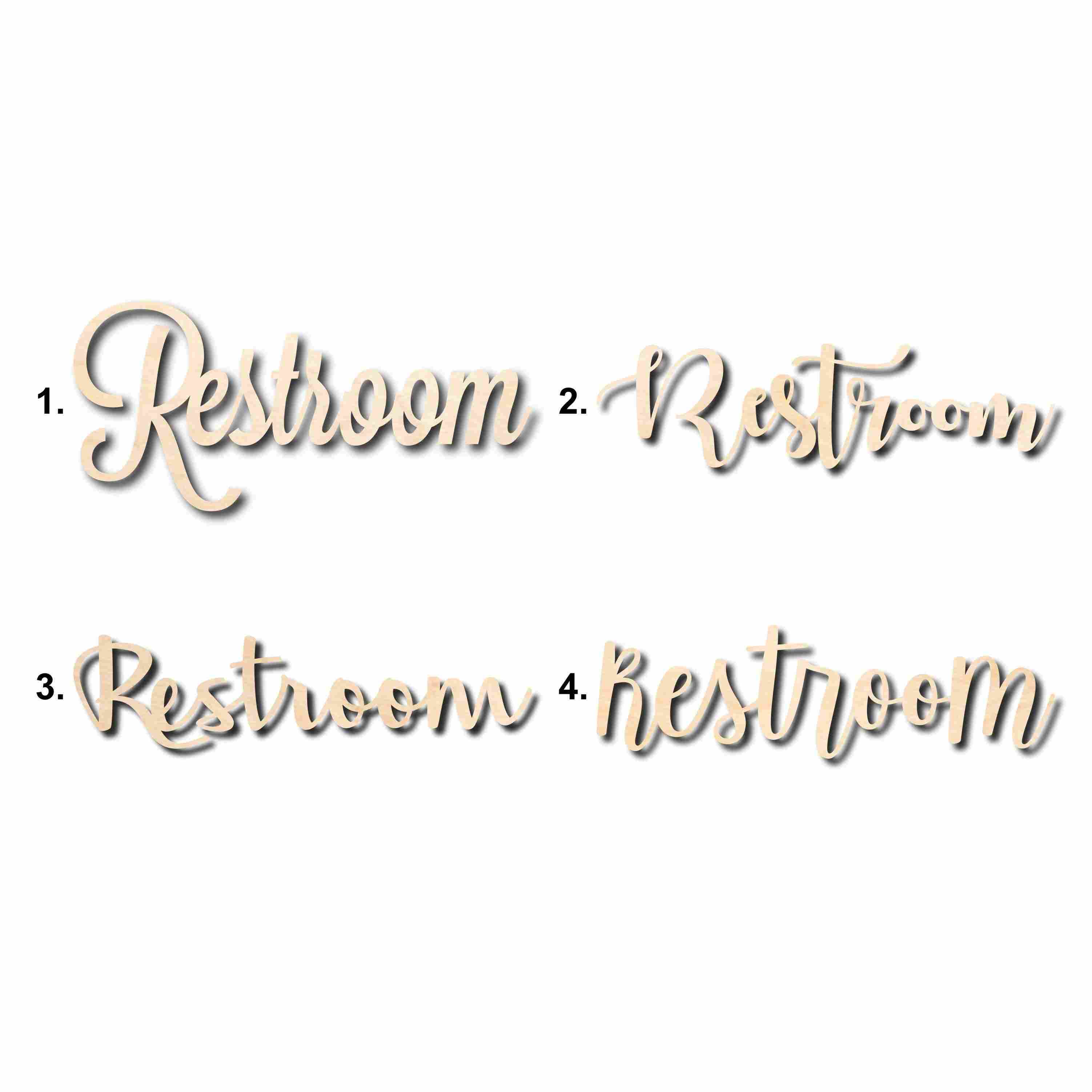 Restroom Sign Unfinished Wood Cutout Home Decor DIY