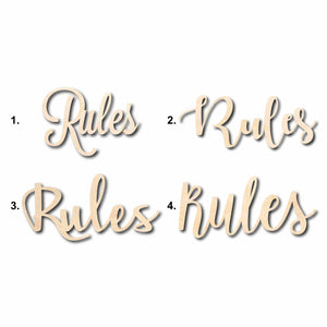 Rules Sign Unfinished Wood Cutout Home Decor DIY
