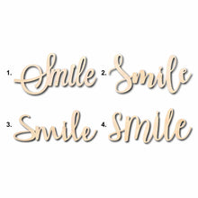 Load image into Gallery viewer, Smile Sign Unfinished Wood Cutout Home Decor DIY
