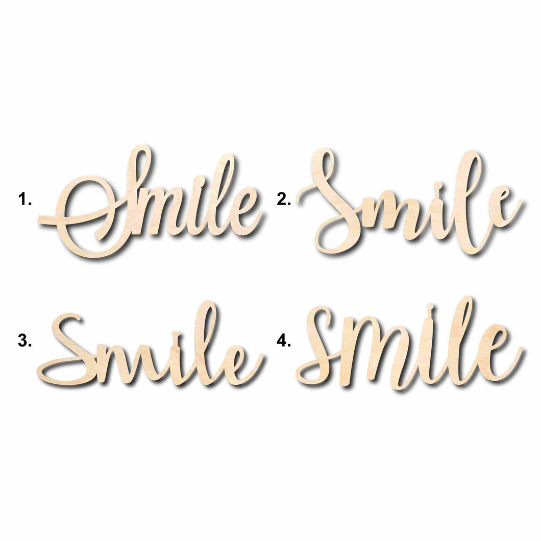 Smile Sign Unfinished Wood Cutout Home Decor DIY