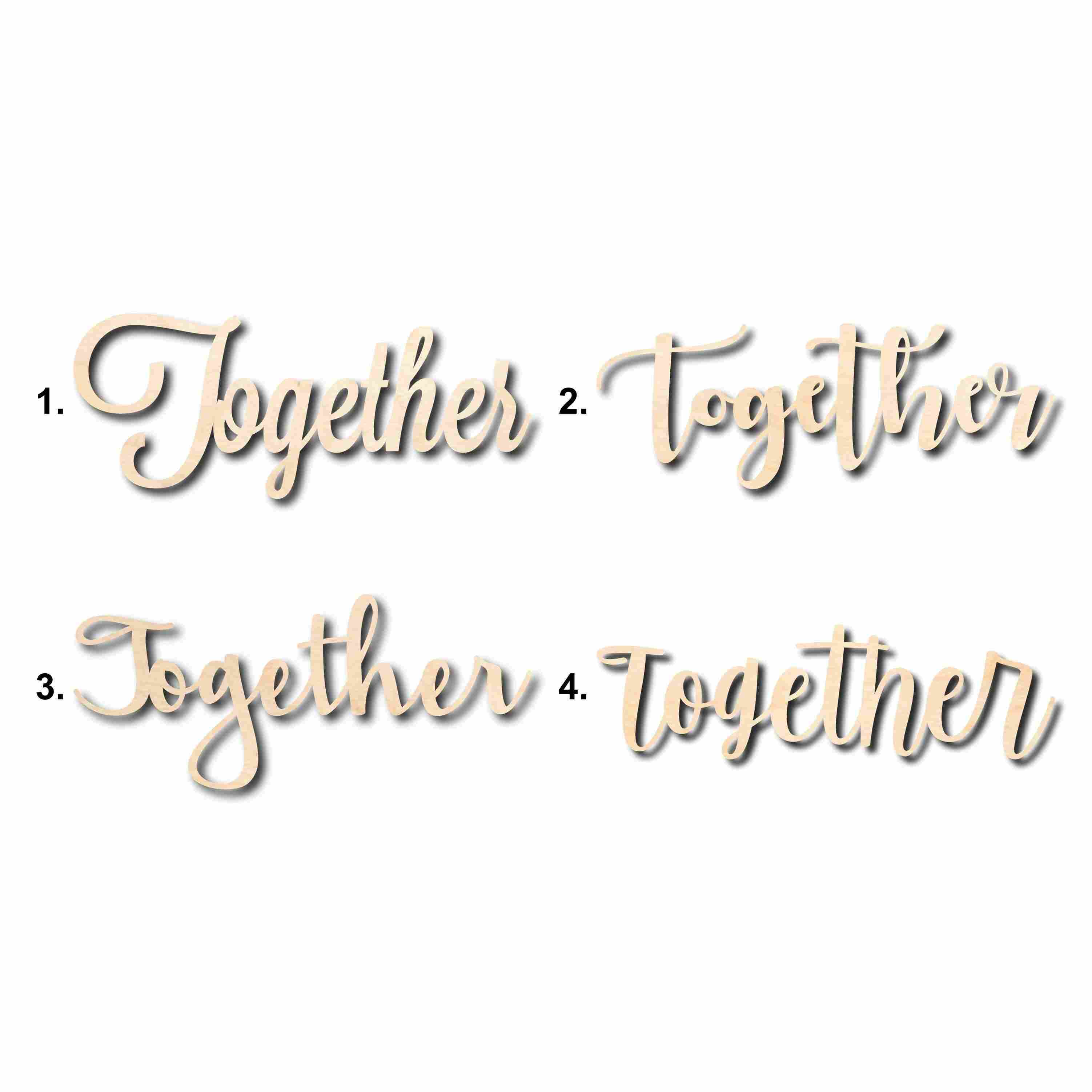 Together Sign Unfinished Wood Cutout Home Decor DIY