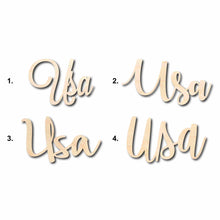 Load image into Gallery viewer, USA Sign Unfinished Wood Cutout Home Decor DIY

