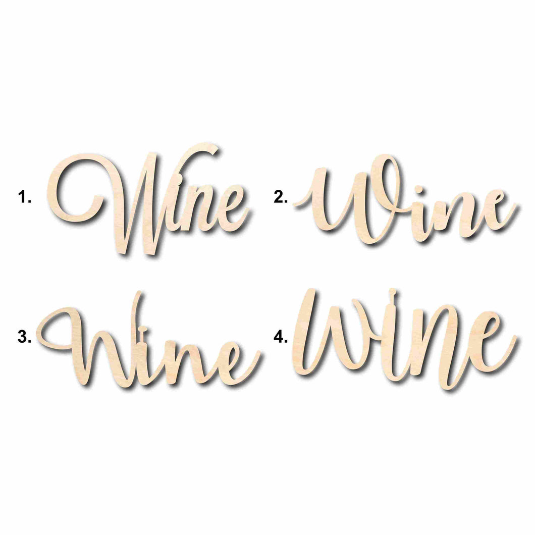 Wine Sign Unfinished Wood Cutout Home Decor DIY